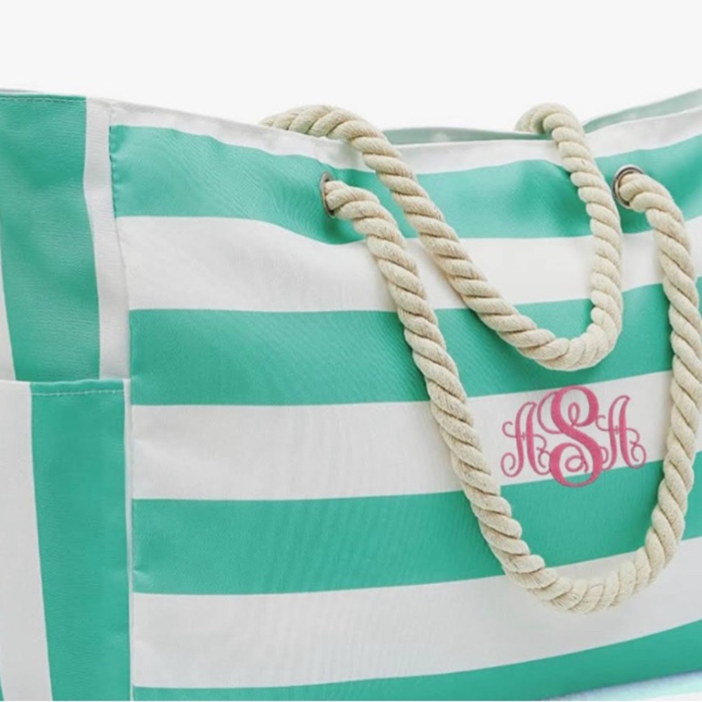Beach Bag Tote Bag Waterproof with embroidered monogram personalized